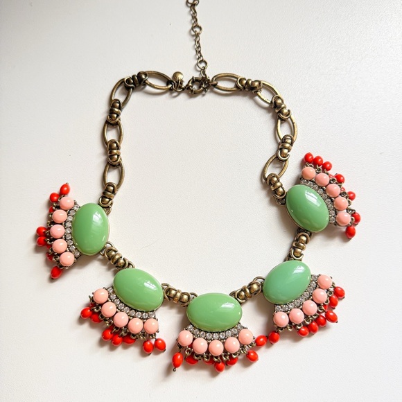 J. Crew Fan Fringe Vibrant Necklace - Picture 1 of 2
